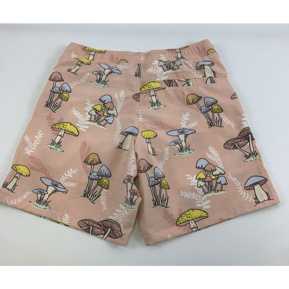 Fresh Prints Of Bel Air Swim Trunks Pink Mushrooms Drawstring Pockets Mens Small - Picture 7 of 9